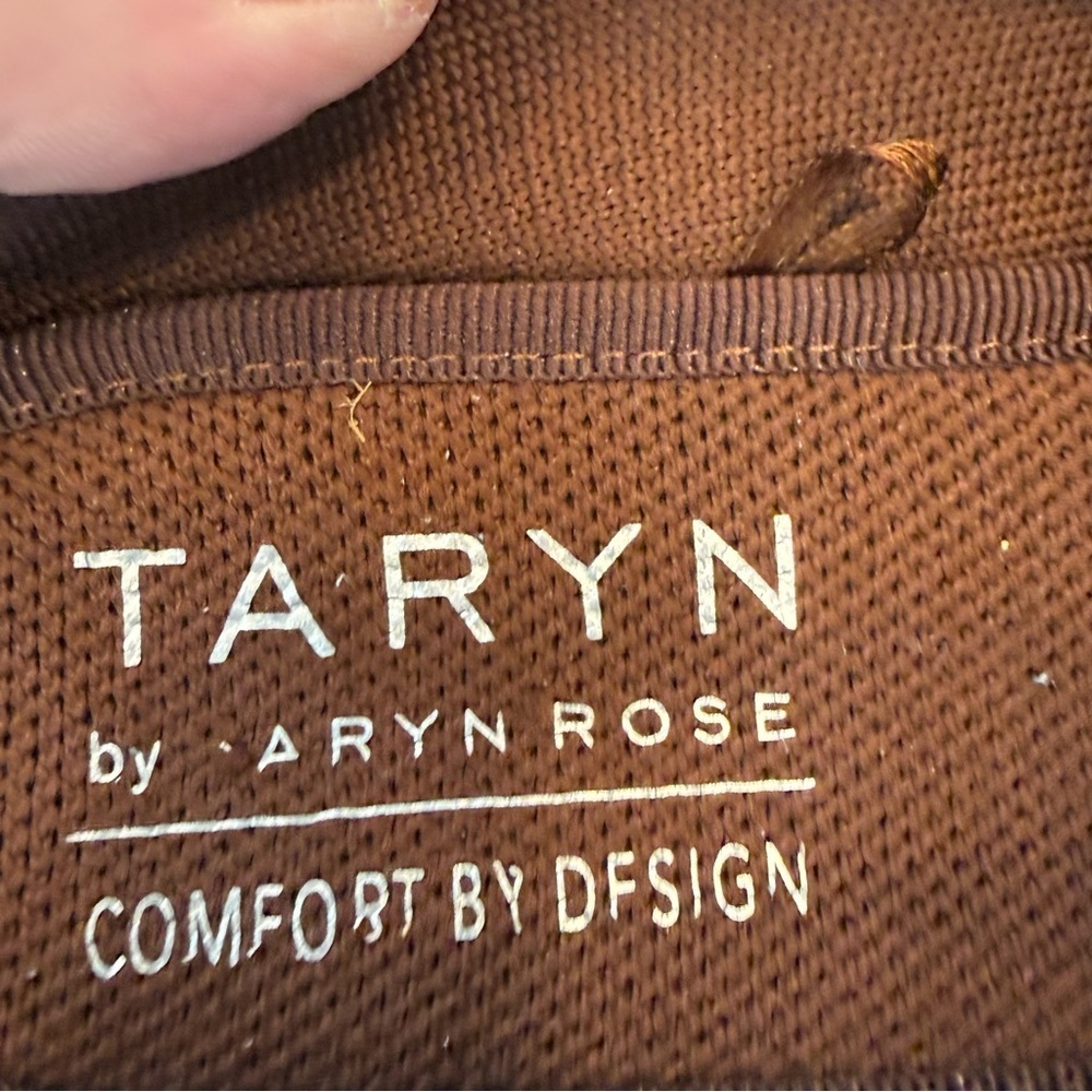 Taryn Rose Shoes Wm 7.5 Laley Brown Knit Slip On Loafer Comfort Wedge - Picture 10 of 10